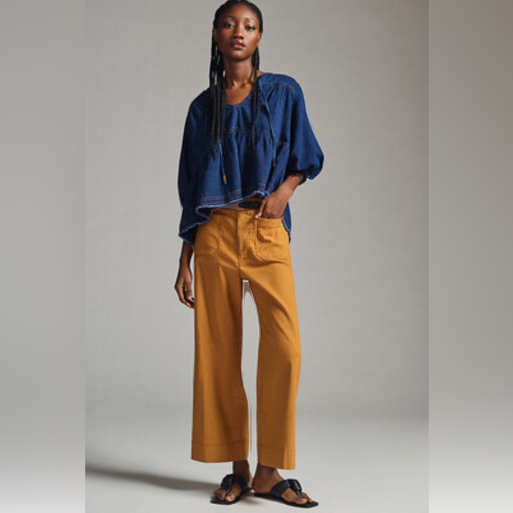 Maeve - The Colette High-Rise Cropped Wide-Leg pants - Anthropologie